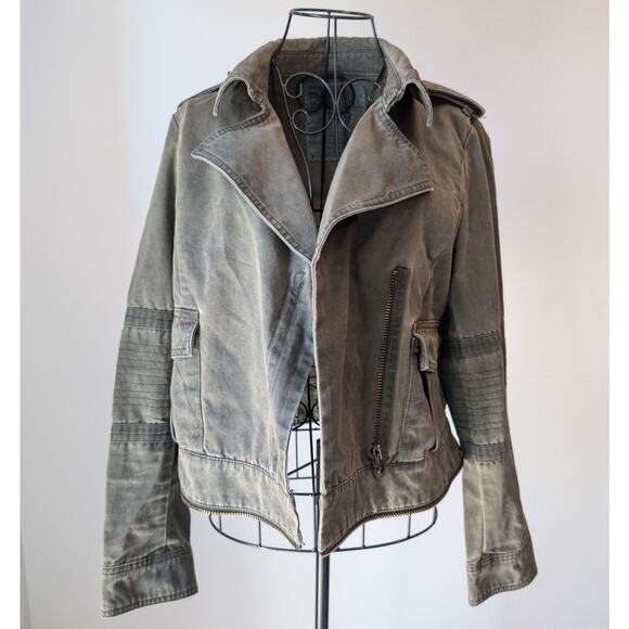 Zadig & Voltaire Klara Asymmetrical Green Cotton Military Jacket Womens Medium - Picture 13 of 13